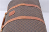 Auth CELINE Macadam Blason Pattern Travel Boston Bag PVC Leather Brown 7400C