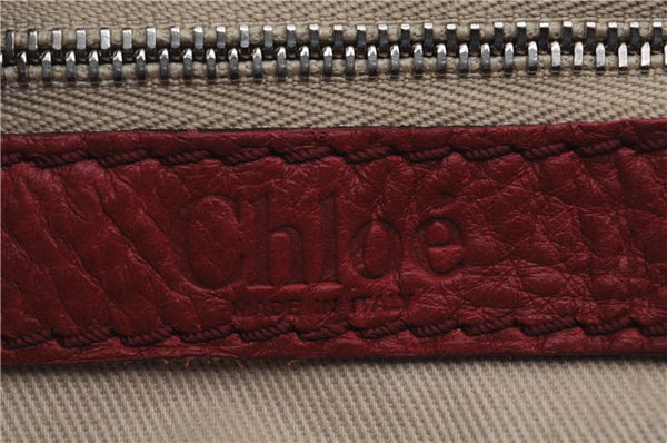 Authentic Chloe Paddington Leather Shoulder Hand Bag Red 7400D