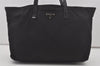 Authentic PRADA Vintage Nylon Tessuto Leather Shoulder Tote Bag Black 7401I