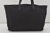 Authentic PRADA Vintage Nylon Tessuto Leather Shoulder Tote Bag Black 7401I