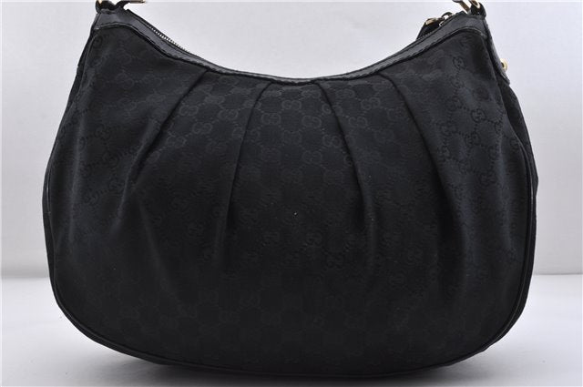 Authentic GUCCI Sukey Shoulder Bag Purse GG Canvas Leather 232955 Black 7404C