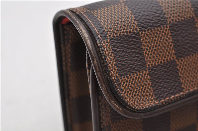 Authentic Louis Vuitton Damier Pochette Florentine S Waist Bag N51856 LV 7404E
