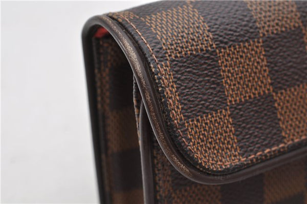 Authentic Louis Vuitton Damier Pochette Florentine S Waist Bag N51856 LV 7404E
