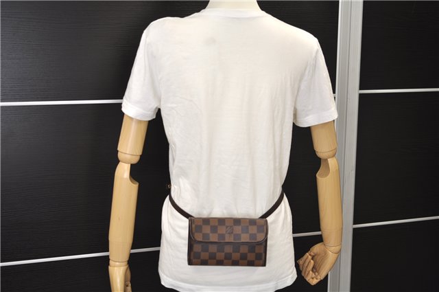 Authentic Louis Vuitton Damier Pochette Florentine S Waist Bag N51856 LV 7404E