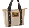 Authentic Louis Vuitton Antigua Cabas PM Hand Bag White Brown M40039 LV 7405D