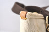 Authentic Louis Vuitton Antigua Cabas PM Hand Bag White Brown M40039 LV 7405D