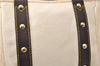 Authentic Louis Vuitton Antigua Cabas PM Hand Bag White Brown M40039 LV 7405D