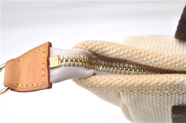 Authentic Louis Vuitton Antigua Cabas PM Hand Bag White Brown M40039 LV 7405D