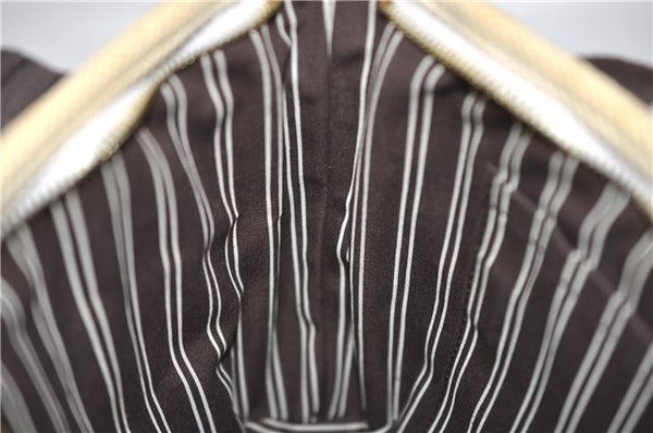 Authentic Louis Vuitton Antigua Cabas PM Hand Bag White Brown M40039 LV 7405D