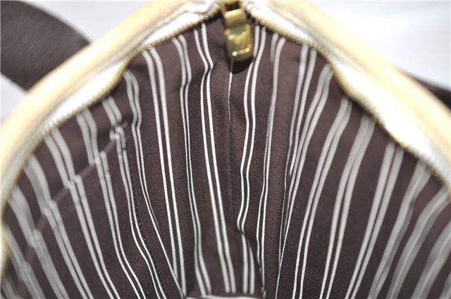 Authentic Louis Vuitton Antigua Cabas PM Hand Bag White Brown M40039 LV 7405D