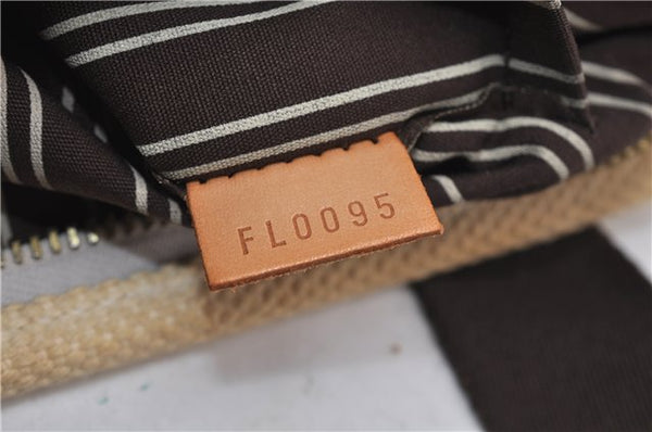 Authentic Louis Vuitton Antigua Cabas PM Hand Bag White Brown M40039 LV 7405D