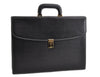 Authentic Burberrys Vintage Leather Business Briefcase Black 7405F