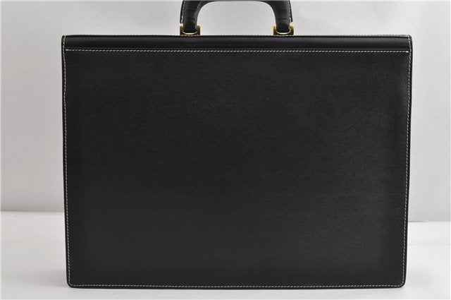 Authentic Burberrys Vintage Leather Business Briefcase Black 7405F