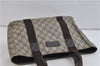 Authentic GUCCI Hand Bag Purse GG PVC Leather 141976 Brown 7407C