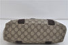 Authentic GUCCI Hand Bag Purse GG PVC Leather 141976 Brown 7407C