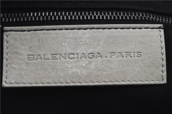 BALENCIAGA Classic The Men's Day Shoulder Cross Bag Leather 141175 Ivory 7407D