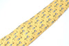 Authentic HERMES Necktie Chicken Home Pattern Silk Yellow Box 7408B