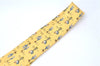 Authentic HERMES Necktie Chicken Home Pattern Silk Yellow Box 7408B