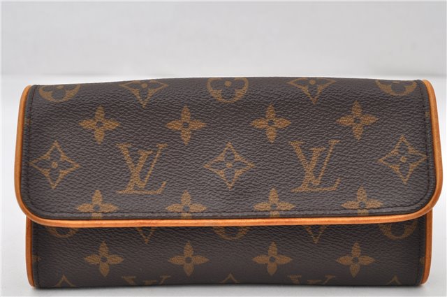 Authentic Louis Vuitton Monogram Pochette Twin PM Shoulder Bag M51854 LV 7413E