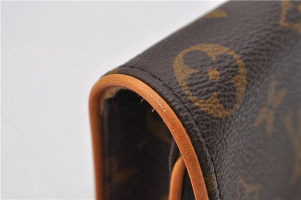 Authentic Louis Vuitton Monogram Pochette Twin PM Shoulder Bag M51854 LV 7413E