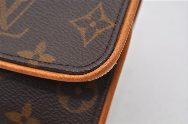 Authentic Louis Vuitton Monogram Pochette Twin PM Shoulder Bag M51854 LV 7413E