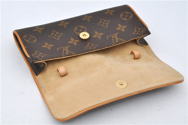 Authentic Louis Vuitton Monogram Pochette Twin PM Shoulder Bag M51854 LV 7413E