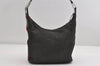 Authentic GUCCI Web Sherry Line Shoulder Bag Canvas Leather 01234 Black 7416I