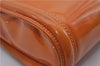 Authentic GUCCI Shoulder Hand Bag Purse Enamel Suede Orange Junk 7419C