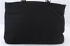 Authentic GUCCI Bamboo Tote Hand Bag Nylon Leather Black 7422C