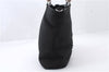 Authentic GUCCI Bamboo Tote Hand Bag Nylon Leather Black 7422C