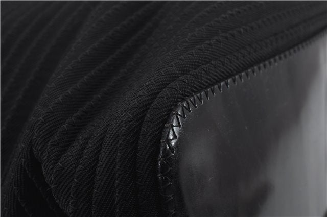 Authentic GUCCI Bamboo Tote Hand Bag Nylon Leather Black 7422C