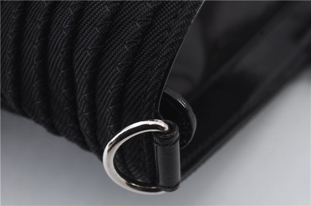 Authentic GUCCI Bamboo Tote Hand Bag Nylon Leather Black 7422C