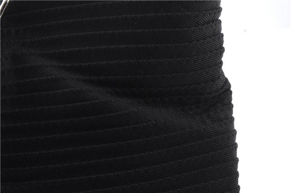 Authentic GUCCI Bamboo Tote Hand Bag Nylon Leather Black 7422C