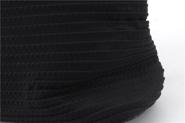 Authentic GUCCI Bamboo Tote Hand Bag Nylon Leather Black 7422C