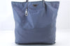 Authentic PRADA Nylon Leather Tote Hand Bag Light Blue 7423C