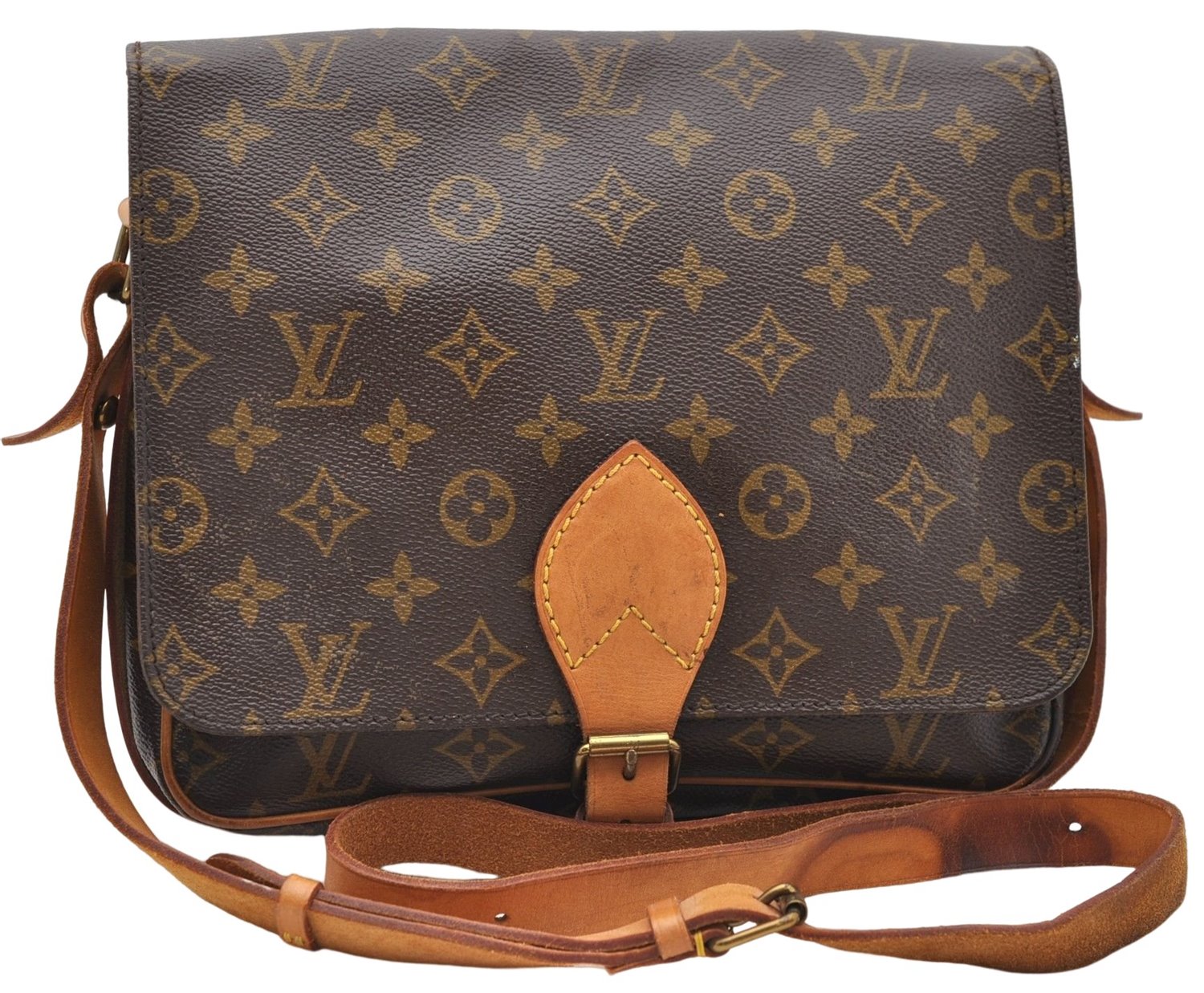 Auth Louis Vuitton Monogram Cartouchiere GM Shoulder Cross Bag M51252 LV 7424D