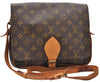 Auth Louis Vuitton Monogram Cartouchiere GM Shoulder Cross Bag M51252 LV 7424D