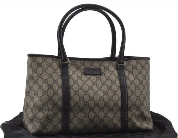 Authentic GUCCI Shoulder Tote Bag GG PVC Leather 114595 Brown 7424E