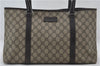 Authentic GUCCI Shoulder Tote Bag GG PVC Leather 114595 Brown 7424E
