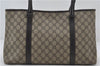Authentic GUCCI Shoulder Tote Bag GG PVC Leather 114595 Brown 7424E