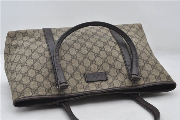 Authentic GUCCI Shoulder Tote Bag GG PVC Leather 114595 Brown 7424E
