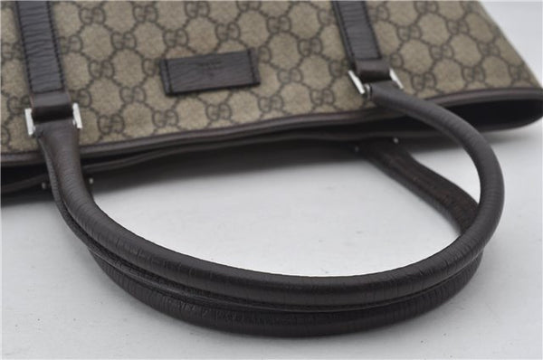 Authentic GUCCI Shoulder Tote Bag GG PVC Leather 114595 Brown 7424E