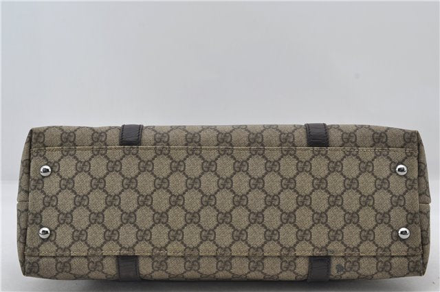 Authentic GUCCI Shoulder Tote Bag GG PVC Leather 114595 Brown 7424E