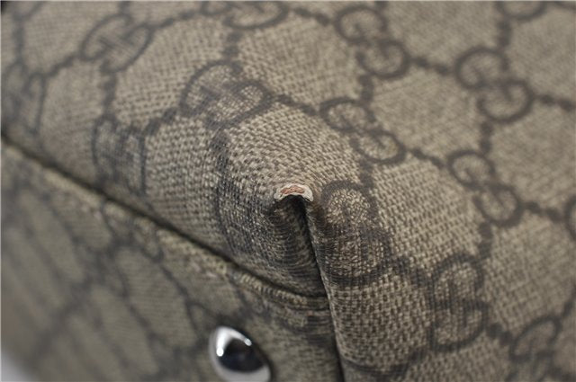 Authentic GUCCI Shoulder Tote Bag GG PVC Leather 114595 Brown 7424E