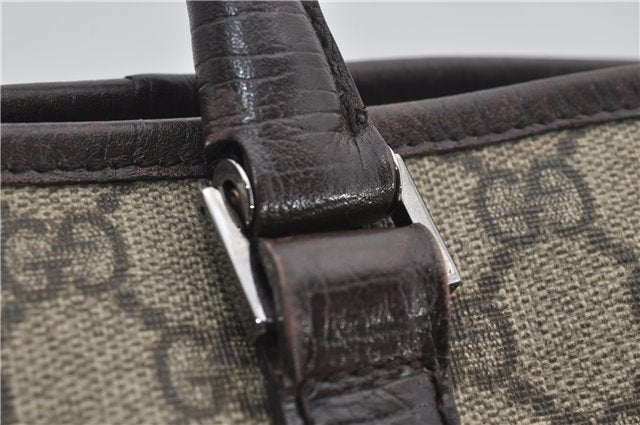 Authentic GUCCI Shoulder Tote Bag GG PVC Leather 114595 Brown 7424E
