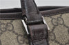 Authentic GUCCI Shoulder Tote Bag GG PVC Leather 114595 Brown 7424E