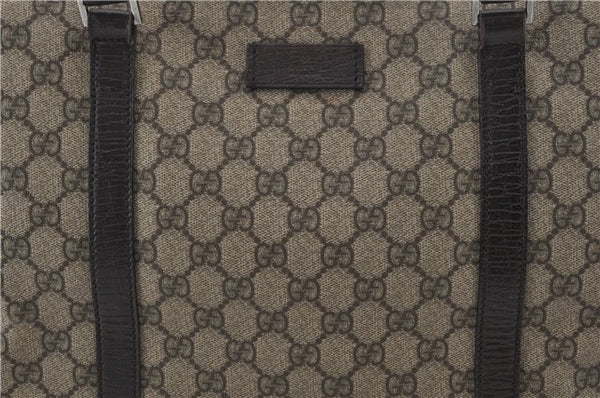 Authentic GUCCI Shoulder Tote Bag GG PVC Leather 114595 Brown 7424E