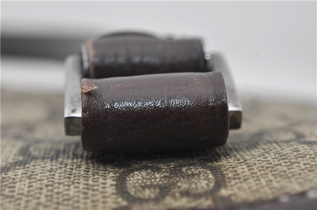 Authentic GUCCI Shoulder Tote Bag GG PVC Leather 114595 Brown 7424E