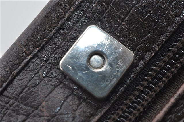 Authentic GUCCI Shoulder Tote Bag GG PVC Leather 114595 Brown 7424E