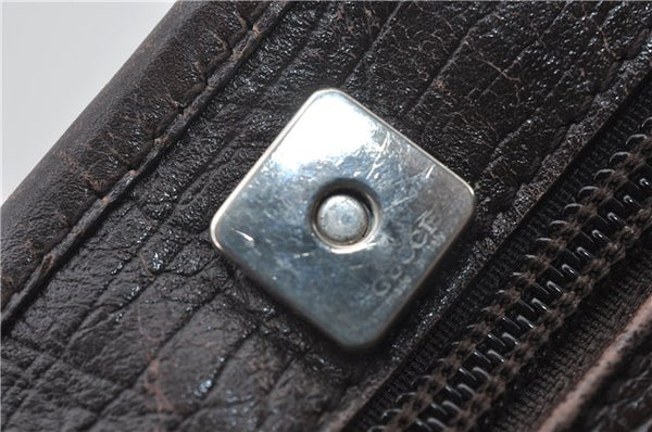 Authentic GUCCI Shoulder Tote Bag GG PVC Leather 114595 Brown 7424E